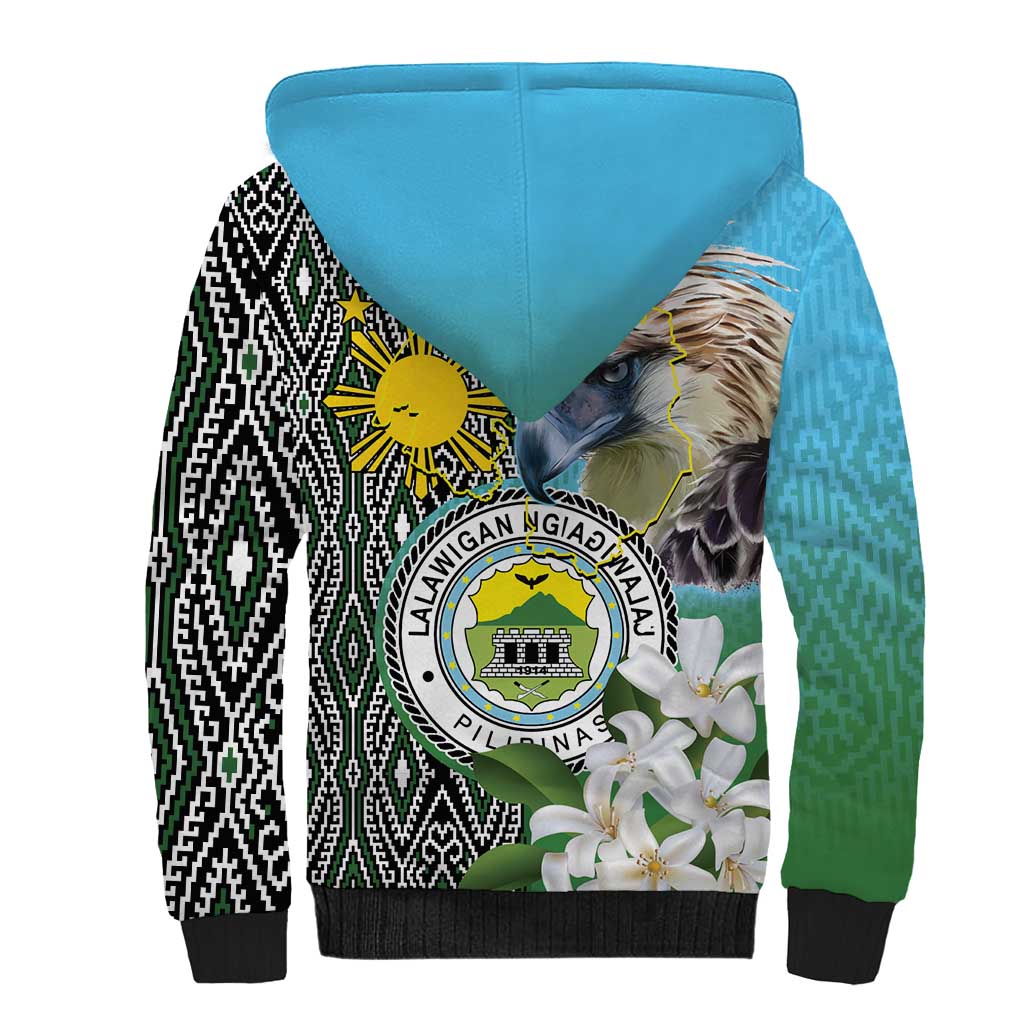 Cotabato Philippines Province Sherpa Hoodie Filipino Eagle Sampaguita Tinalak Pattern LT14 - Polynesian Pride
