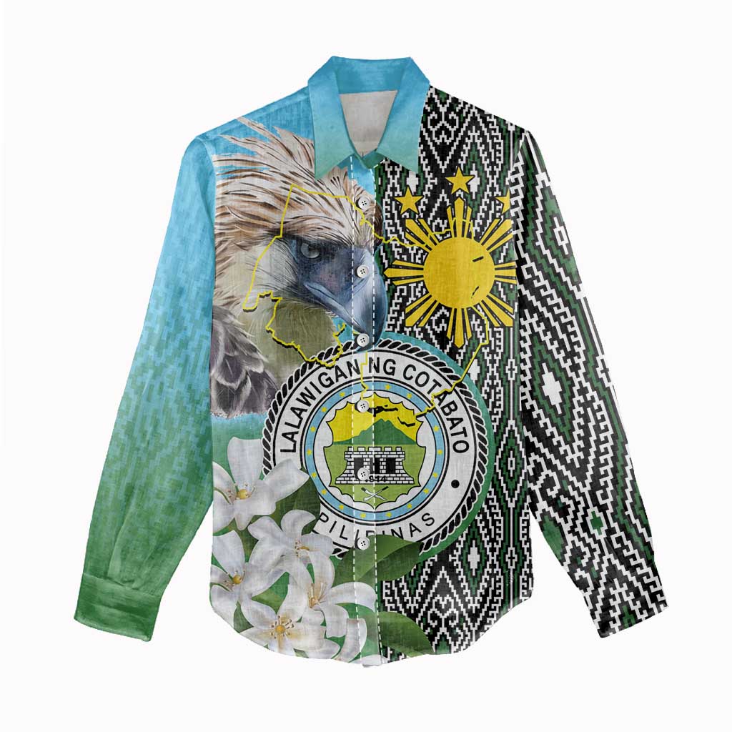 Cotabato Philippines Province Women Casual Shirt Filipino Eagle Sampaguita Tinalak Pattern