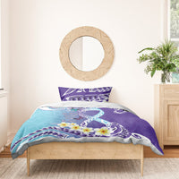 No Story Should End Too Soon Suicide Awareness Bedding Set Purple And Teal Polynesian Ribbon