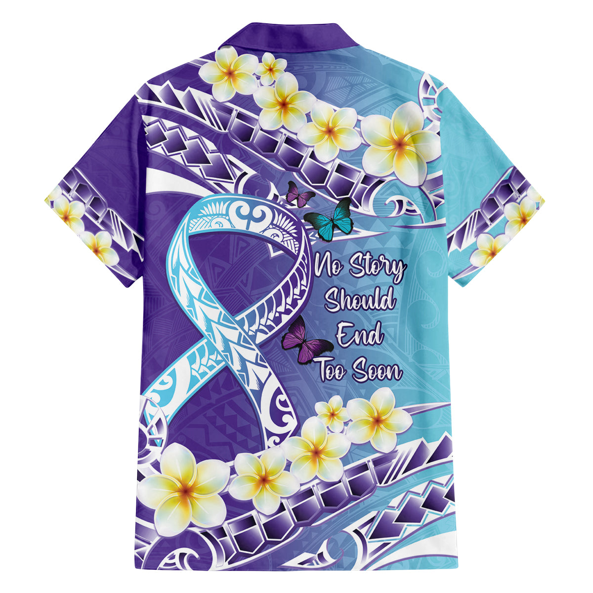 No Story Should End Too Soon Suicide Awareness Family Matching Long Sleeve Bodycon Dress and Hawaiian Shirt Purple And Teal Polynesian Ribbon LT14 - Polynesian Pride