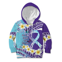 No Story Should End Too Soon Suicide Awareness Kid Hoodie Purple And Teal Polynesian Ribbon LT14 Hoodie Purple - Polynesian Pride
