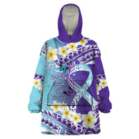 No Story Should End Too Soon Suicide Awareness Wearable Blanket Hoodie Purple And Teal Polynesian Ribbon LT14 One Size Purple - Polynesian Pride