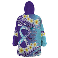 No Story Should End Too Soon Suicide Awareness Wearable Blanket Hoodie Purple And Teal Polynesian Ribbon LT14 - Polynesian Pride