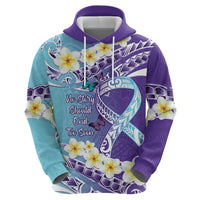 No Story Should End Too Soon Suicide Awareness Zip Hoodie Purple And Teal Polynesian Ribbon LT14 - Polynesian Pride