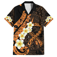 Liver Cancer Awareness Month Family Matching Off Shoulder Maxi Dress and Hawaiian Shirt Awareness Is Key Orange Polynesian Ribbon LT14 Dad's Shirt - Short Sleeve Orange - Polynesian Pride