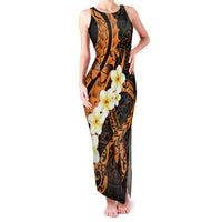Liver Cancer Awareness Month Family Matching Tank Maxi Dress and Hawaiian Shirt Awareness Is Key Orange Polynesian Ribbon LT14 Mom's Dress Orange - Polynesian Pride