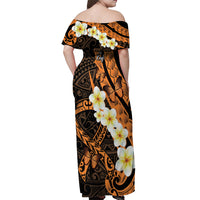 Liver Cancer Awareness Month Off Shoulder Maxi Dress Awareness Is Key Orange Polynesian Ribbon