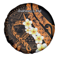 Liver Cancer Awareness Month Spare Tire Cover Awareness Is Key Orange Polynesian Ribbon LT14 - Polynesian Pride