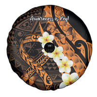 Liver Cancer Awareness Month Spare Tire Cover Awareness Is Key Orange Polynesian Ribbon LT14 - Polynesian Pride
