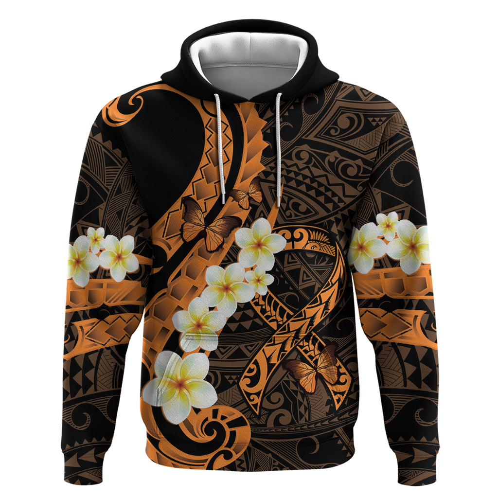 Liver Cancer Awareness Month Zip Hoodie Awareness Is Key Orange Polynesian Ribbon LT14 Pullover Hoodie Orange - Polynesian Pride