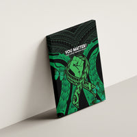 ADHD Awareness Month You Matter Canvas Wall Art Green Polynesian Ribbon