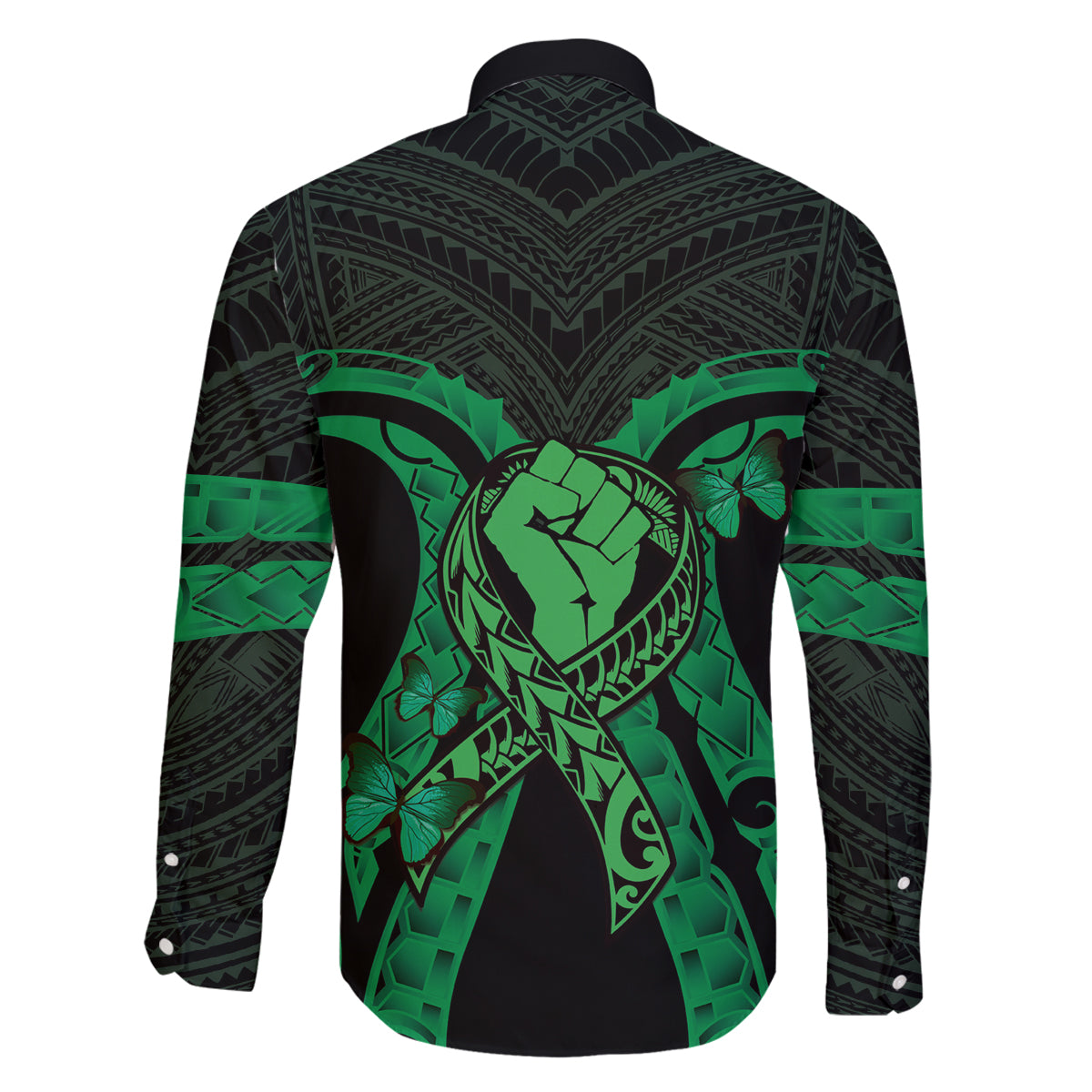 ADHD Awareness Month You Matter Family Matching Mermaid Dress and Hawaiian Shirt Green Polynesian Ribbon LT14 - Polynesian Pride