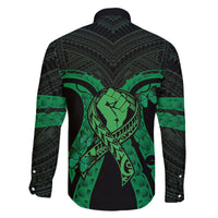 ADHD Awareness Month You Matter Family Matching Off Shoulder Maxi Dress and Hawaiian Shirt Green Polynesian Ribbon LT14 - Polynesian Pride