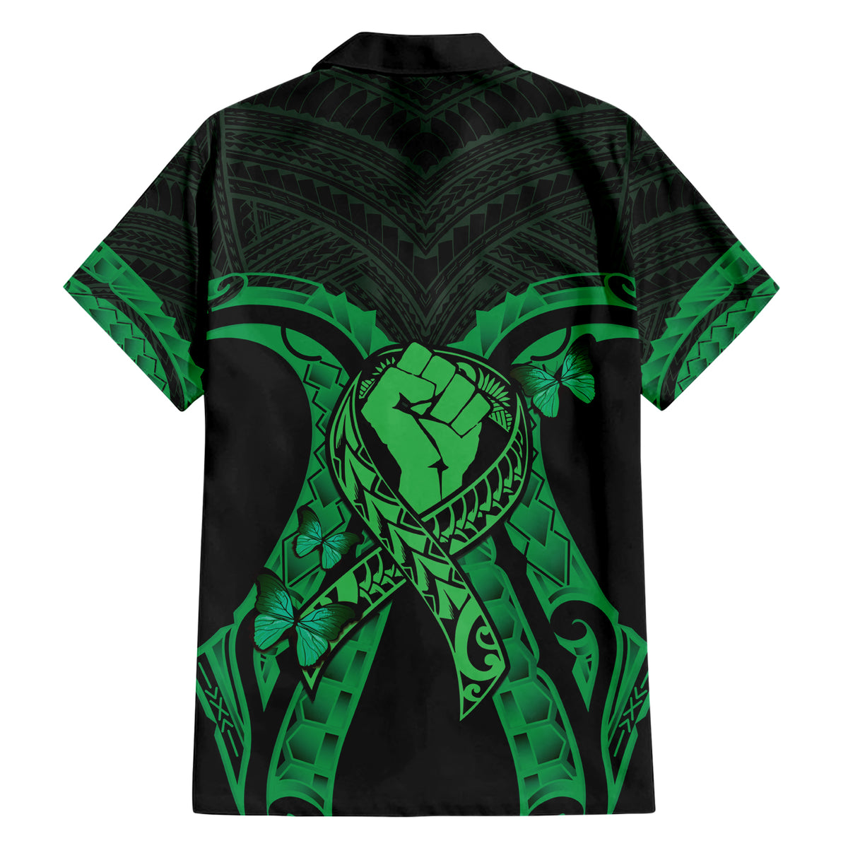 ADHD Awareness Month You Matter Family Matching Short Sleeve Bodycon Dress and Hawaiian Shirt Green Polynesian Ribbon LT14 - Polynesian Pride