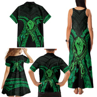 ADHD Awareness Month You Matter Family Matching Tank Maxi Dress and Hawaiian Shirt Green Polynesian Ribbon LT14 - Polynesian Pride
