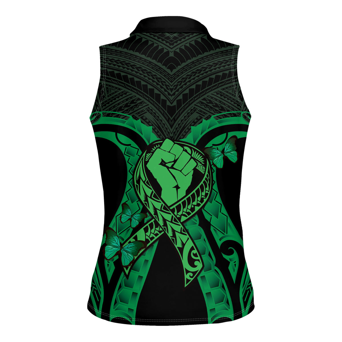 ADHD Awareness Month You Matter Women Sleeveless Polo Shirt Green Polynesian Ribbon LT14 - Polynesian Pride
