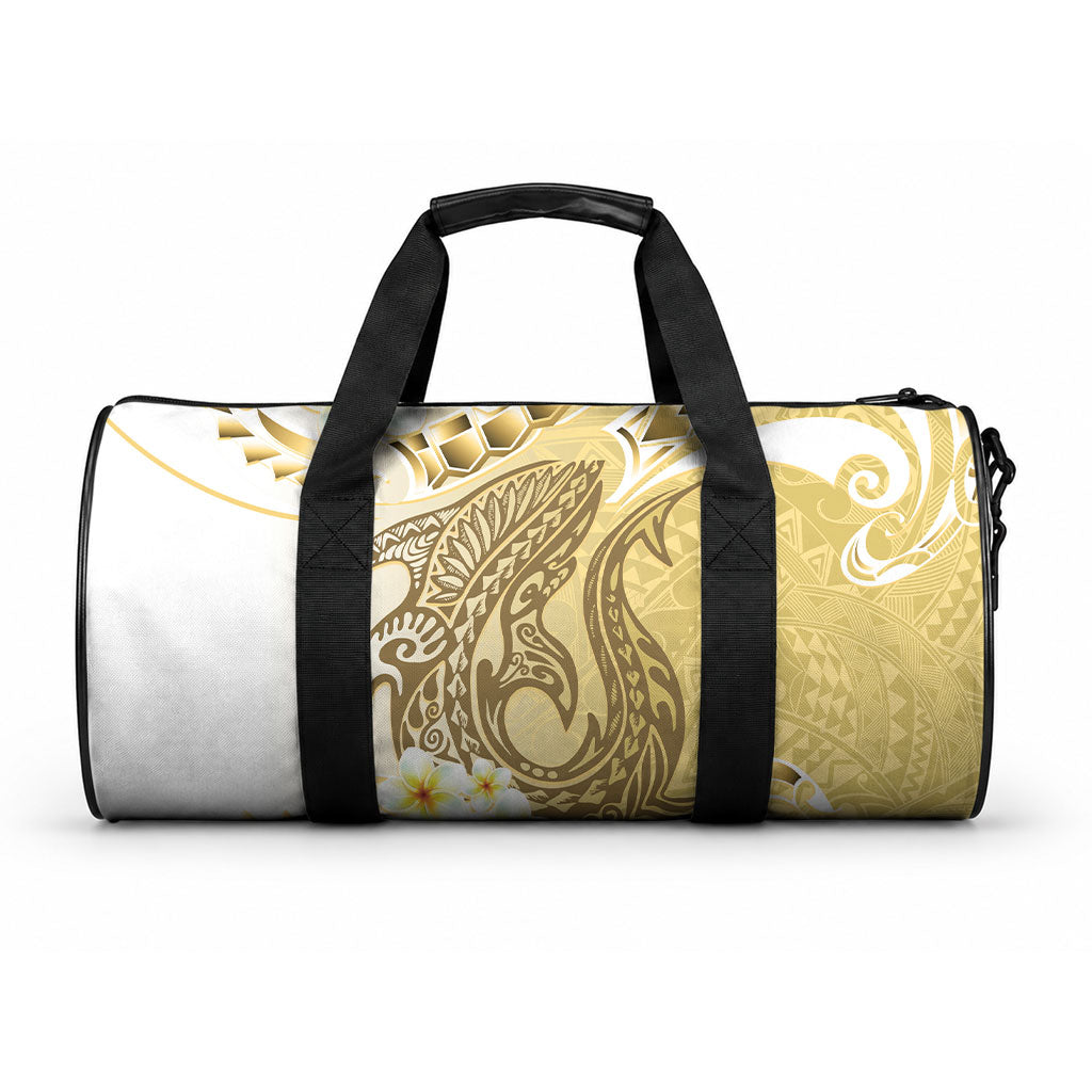 Gold Hawaii Shark Tattoo Duffle Bag Frangipani With Polynesian Pastel Version LT14 One size Gold - Polynesian Pride