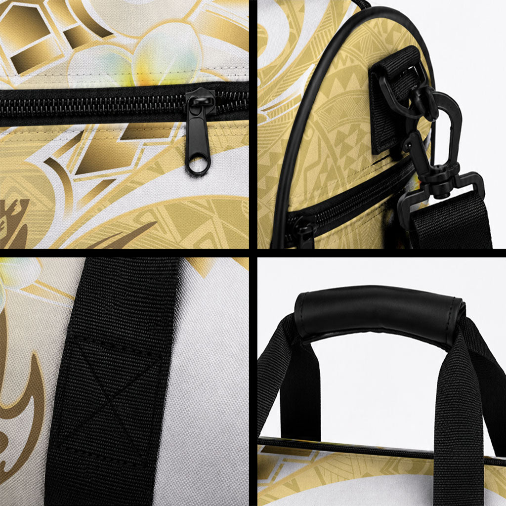 Gold Hawaii Shark Tattoo Duffle Bag Frangipani With Polynesian Pastel Version LT14 - Polynesian Pride