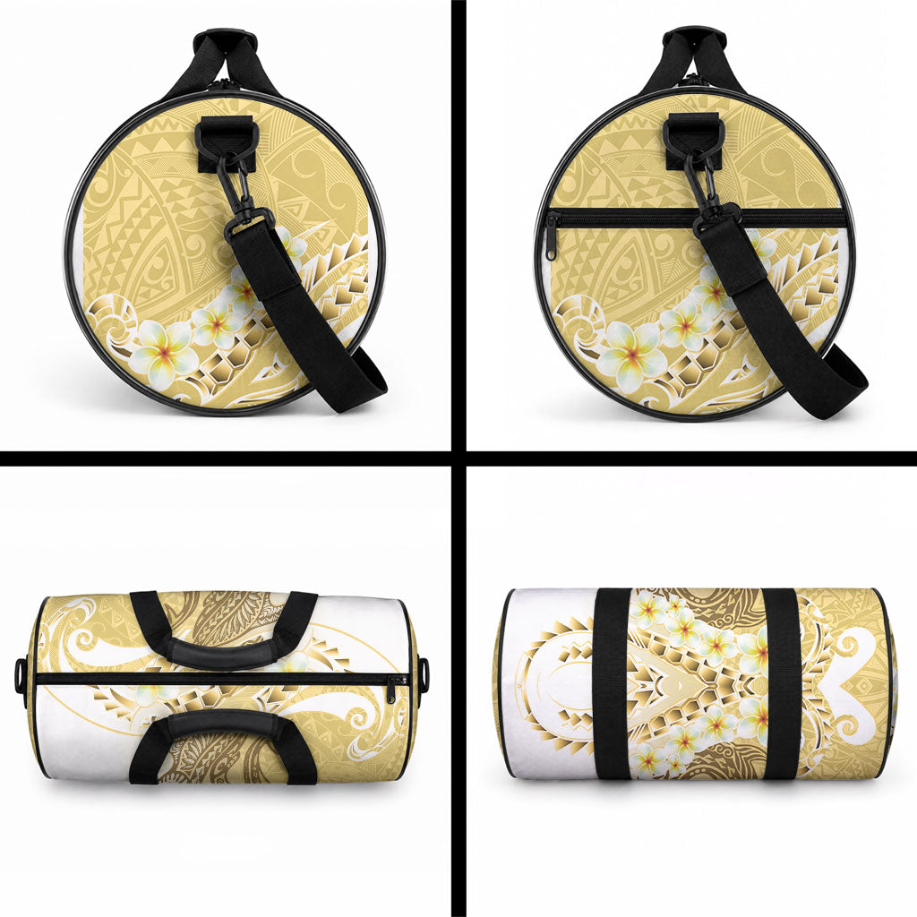 Gold Hawaii Shark Tattoo Duffle Bag Frangipani With Polynesian Pastel Version LT14 - Polynesian Pride