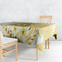 Gold Hawaii Shark Tattoo Tablecloth Frangipani With Polynesian Pastel Version LT14 - Polynesian Pride