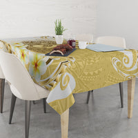 Gold Hawaii Shark Tattoo Tablecloth Frangipani With Polynesian Pastel Version LT14 - Polynesian Pride