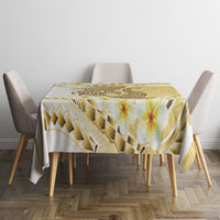 Gold Hawaii Shark Tattoo Tablecloth Frangipani With Polynesian Pastel Version LT14 - Polynesian Pride