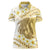Gold Hawaii Shark Tattoo Women Polo Shirt Frangipani With Polynesian Pastel Version