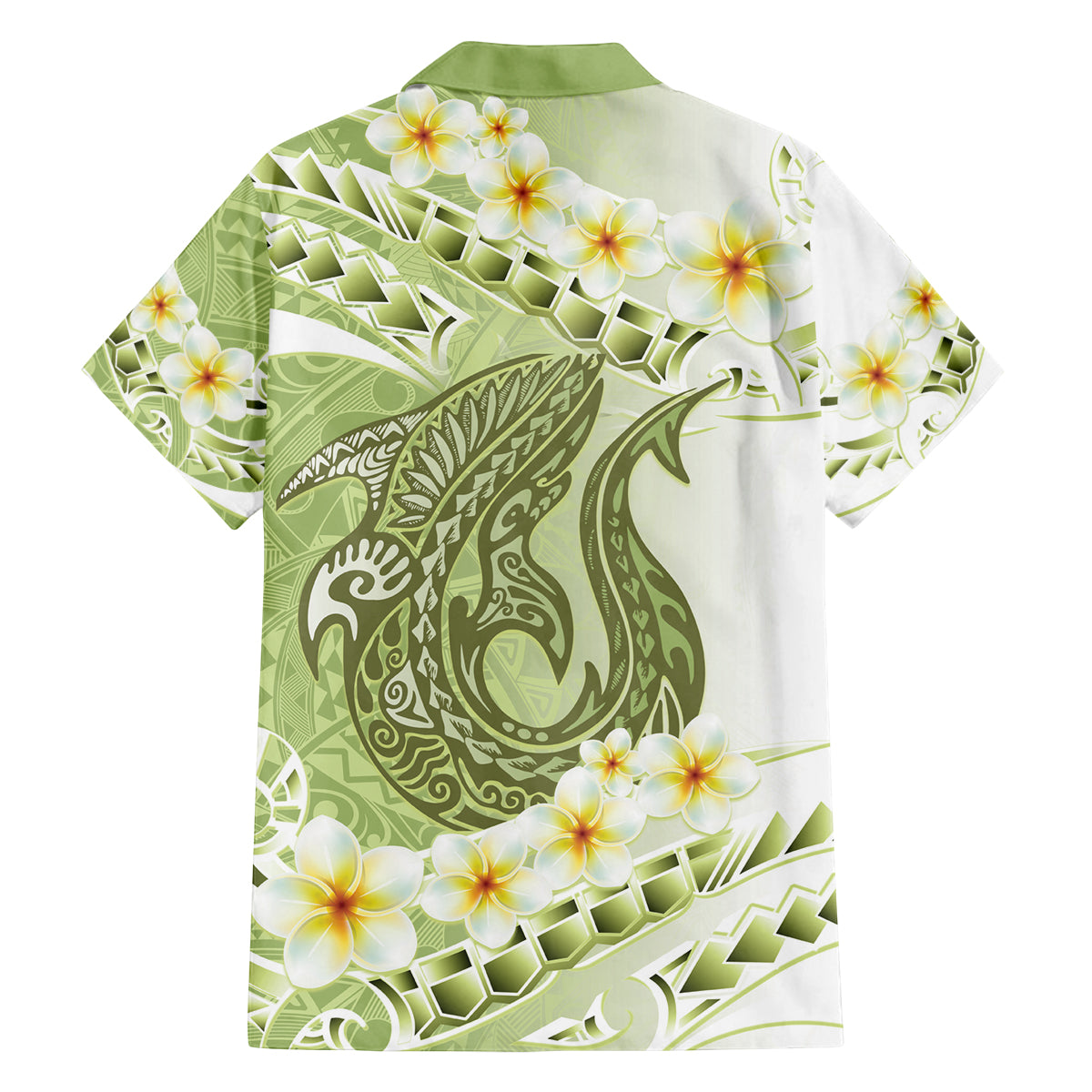 Green Hawaii Shark Tattoo Family Matching Off Shoulder Maxi Dress and Hawaiian Shirt Frangipani With Polynesian Pastel Version LT14 - Polynesian Pride