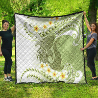 Green Hawaii Shark Tattoo Quilt Frangipani With Polynesian Pastel Version LT14 - Polynesian Pride