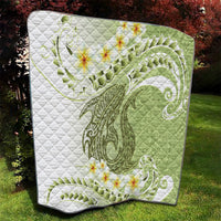 Green Hawaii Shark Tattoo Quilt Frangipani With Polynesian Pastel Version LT14 - Polynesian Pride