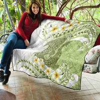 Green Hawaii Shark Tattoo Quilt Frangipani With Polynesian Pastel Version LT14 - Polynesian Pride
