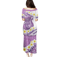 Purple Hawaii Shark Tattoo Family Matching Puletasi and Hawaiian Shirt Frangipani With Polynesian Pastel Version LT14 - Polynesian Pride