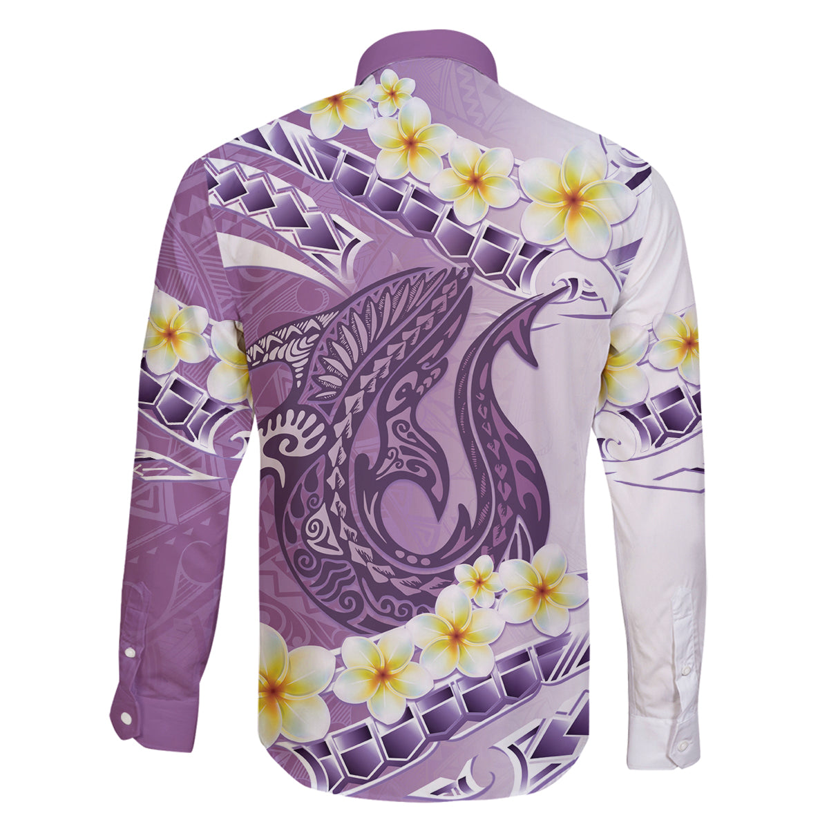 Purple Hawaii Shark Tattoo Family Matching Tank Maxi Dress and Hawaiian Shirt Frangipani With Polynesian Pastel Version LT14 - Polynesian Pride