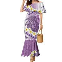 Purple Hawaii Shark Tattoo Mermaid Dress Frangipani With Polynesian Pastel Version LT14 Women Purple - Polynesian Pride