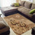 Brown Bula Fiji Area Rug Fijian Dance Fan Tapa Cloth Pattern