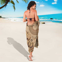 Brown Bula Fiji Sarong Fijian Dance Fan Tapa Cloth Pattern