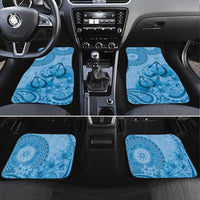 Blue Bula Fiji Car Mats Fijian Dance Fan Tapa Cloth Pattern LT14 Set 4pcs Blue - Polynesian Pride