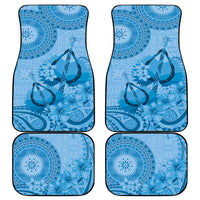 Blue Bula Fiji Car Mats Fijian Dance Fan Tapa Cloth Pattern LT14 - Polynesian Pride