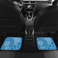 Blue Bula Fiji Car Mats Fijian Dance Fan Tapa Cloth Pattern LT14 Set 2pcs - Back Blue - Polynesian Pride