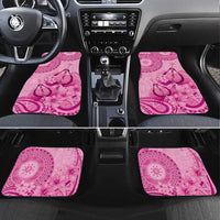 Pink Bula Fiji Car Mats Fijian Dance Fan Tapa Cloth Pattern LT14 Set 4pcs Pink - Polynesian Pride