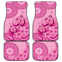 Pink Bula Fiji Car Mats Fijian Dance Fan Tapa Cloth Pattern LT14 - Polynesian Pride