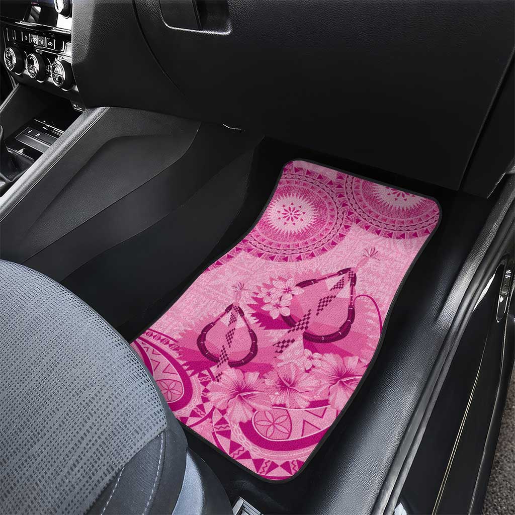 Pink Bula Fiji Car Mats Fijian Dance Fan Tapa Cloth Pattern LT14 - Polynesian Pride