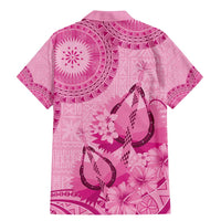 Pink Bula Fiji Family Matching Mermaid Dress and Hawaiian Shirt Fijian Dance Fan Tapa Cloth Pattern LT14 - Polynesian Pride