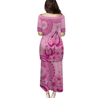 Pink Bula Fiji Family Matching Puletasi and Hawaiian Shirt Fijian Dance Fan Tapa Cloth Pattern LT14 - Polynesian Pride