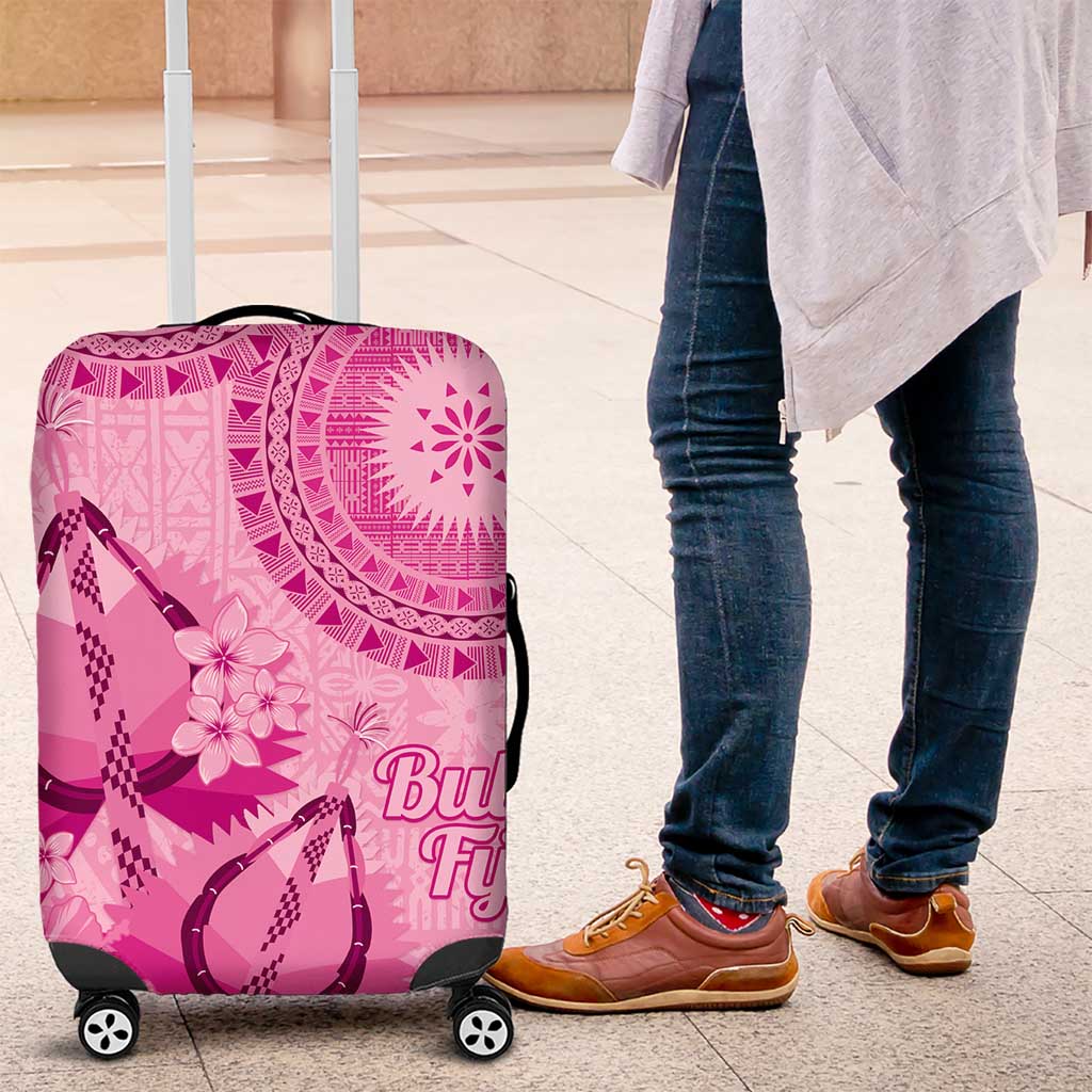 Pink Bula Fiji Luggage Cover Fijian Dance Fan Tapa Cloth Pattern LT14 Pink - Polynesian Pride