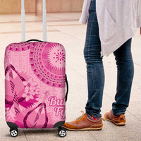 Pink Bula Fiji Luggage Cover Fijian Dance Fan Tapa Cloth Pattern LT14 Pink - Polynesian Pride
