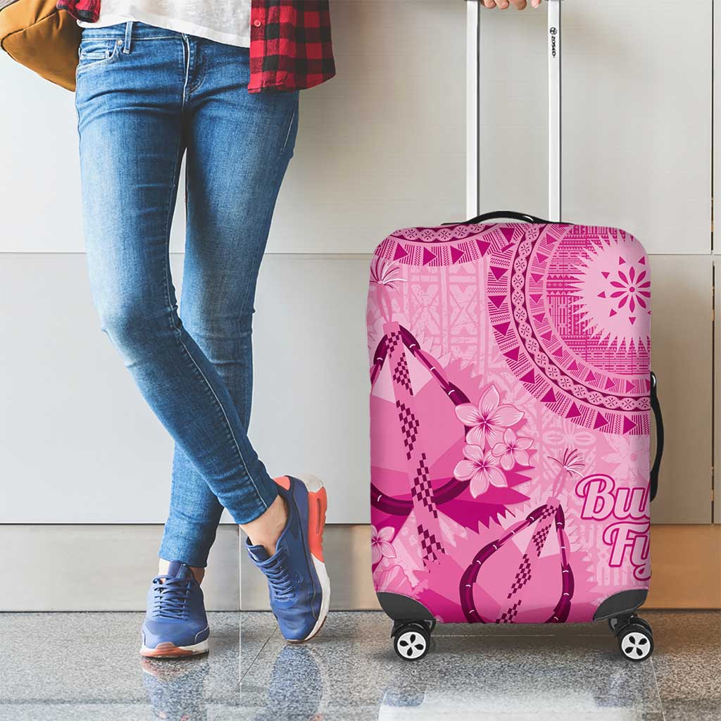 Pink Bula Fiji Luggage Cover Fijian Dance Fan Tapa Cloth Pattern LT14 - Polynesian Pride