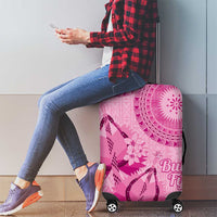 Pink Bula Fiji Luggage Cover Fijian Dance Fan Tapa Cloth Pattern LT14 - Polynesian Pride