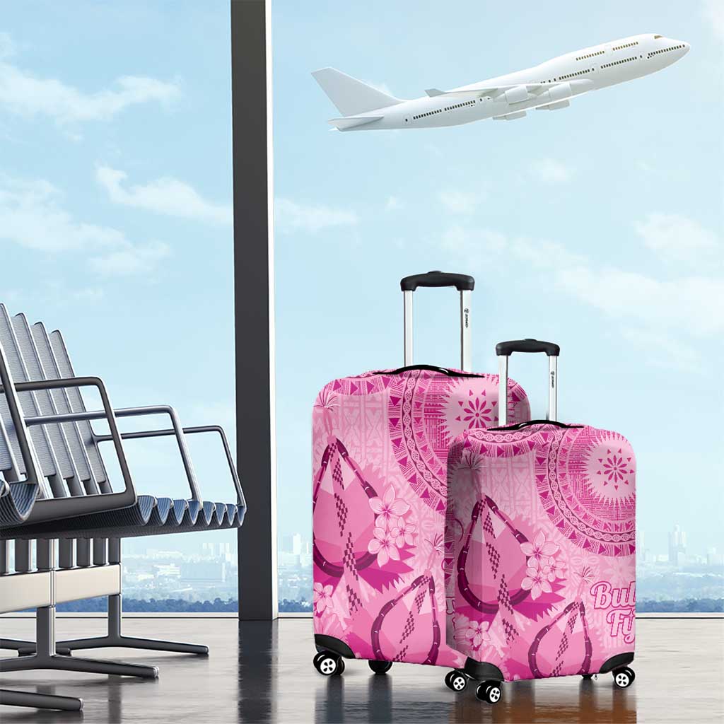 Pink Bula Fiji Luggage Cover Fijian Dance Fan Tapa Cloth Pattern LT14 - Polynesian Pride