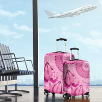 Pink Bula Fiji Luggage Cover Fijian Dance Fan Tapa Cloth Pattern LT14 - Polynesian Pride